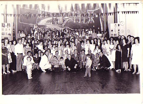 Albanian National Day Celebrations c 1964 Richmond or North Melbourne Town Hall Nancy Mehmet (ne Newing) front 2nd from right.